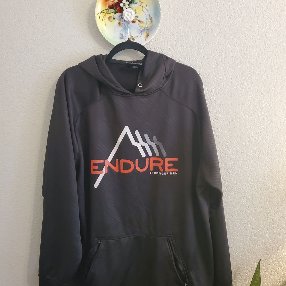 J. America Charcoal Polyester Hoodie